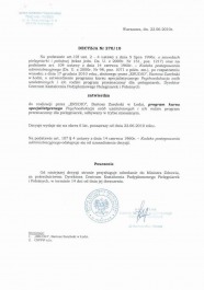 Decyzja Psychoedukacja osob uzaleznionych i ich rodzin